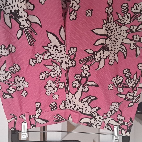 Red Valentino Garavani Pink&White Floral Cotton Chino Pant Italian Sz44 EUC - Picture 3 of 10